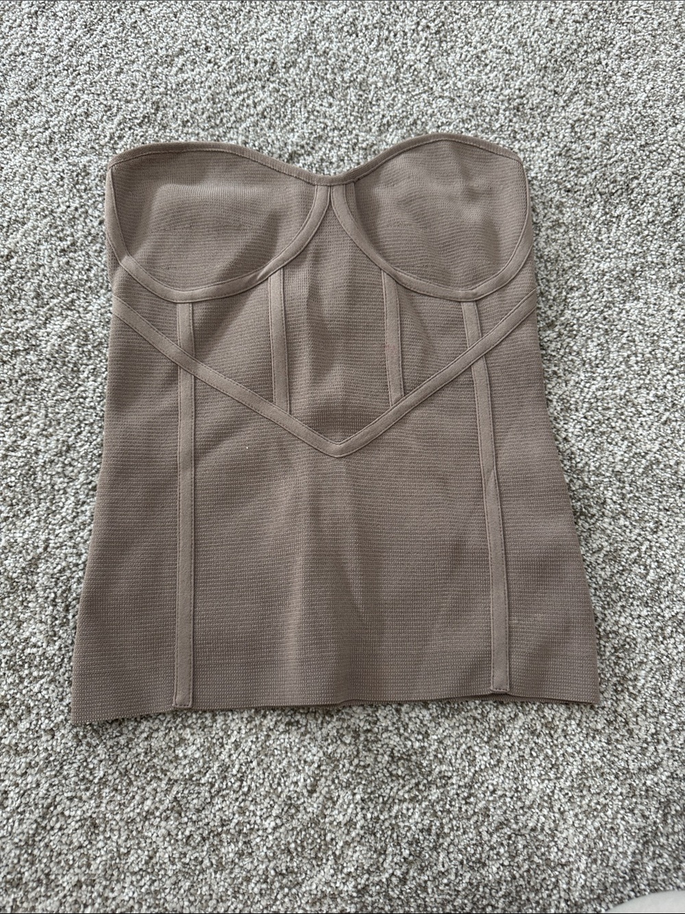 Zara Strapless Bustier Top - Brown